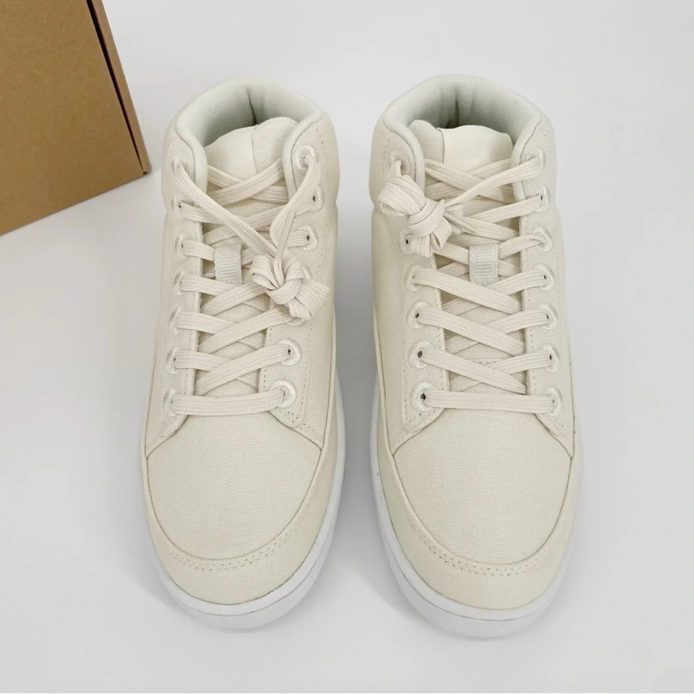 Allbirds Womens Canvas Pacer Mid Natural White Blizzard NWT Sneakers Shoes - Picture 3 of 9